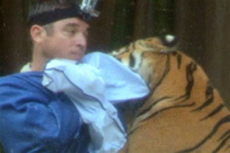 Australia Zoo tiger bites trainer on neck