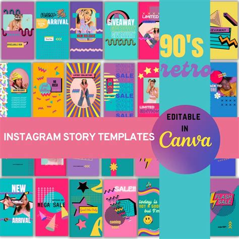 Instagram Story Templates Canva Customizable Colourful Etsy