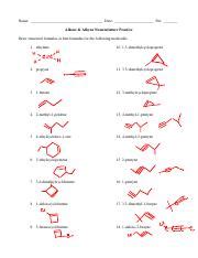 Alkene Alkyne Naming KEY.pdf - Name: Date: Per: Alkene & Alkyne ...