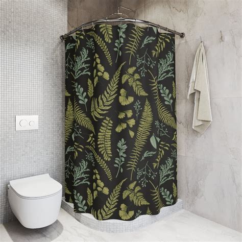 Fern Shower Curtain Botanical Bathroom Decor Forest Shower Curtains