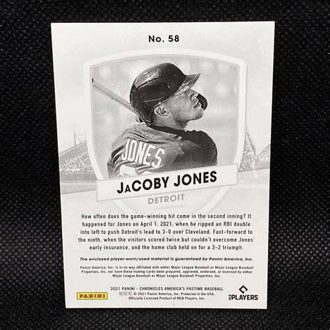 Dual Patch Panini Chronicles America S Pastime Jacoby Jones