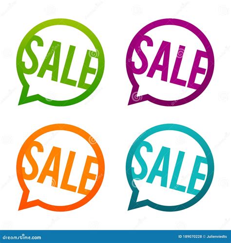 Sale Round Buttons On White Background Stock Illustration