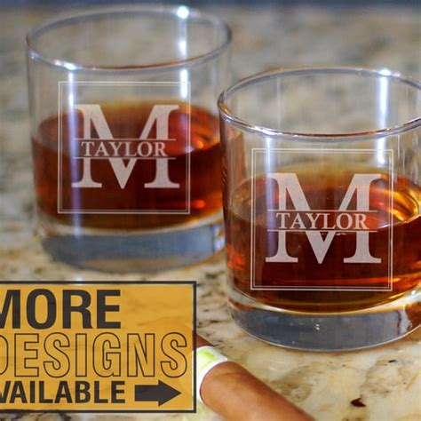 Personalized Whiskey Glasses Custom Laser Engraved Bourbon Etsy