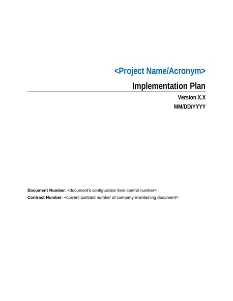 Free Printable Implementation Plan Templates Excel Word Pdf