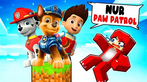 GEFANGEN Mit CHASE PAW PATROL MOBS Auf ONE BLOCK In MINECRAFT YouTube