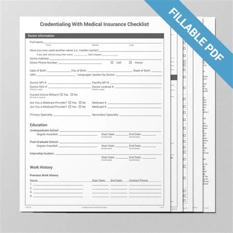 Credentialing With Medical Insurance Checklist Devdent