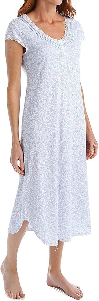 Miss Elaine Women S Long Nightgown Blue Floral Paisley Large At Amazon Women’s Clothing Store