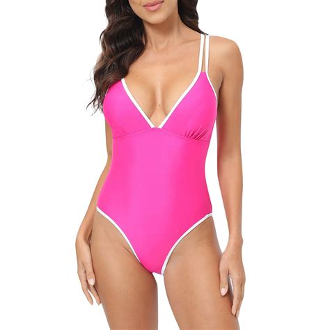 Ovticza 2024 Summer One Piece Swimsuit Women Sexy Mesh Ruched Front