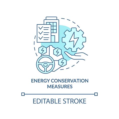 Energy conservation measures turquoise concept icon. Energy resource