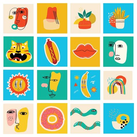 Gran Conjunto De Carteles De Ilustraci N Vectorial De Diferentes