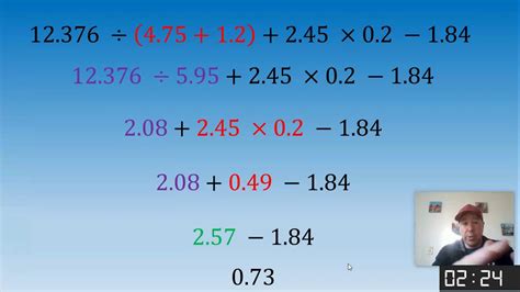 Order Of Operations With Decimals Calculator