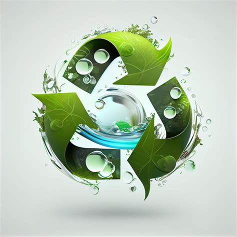 Premium Photo Illustration Of Green Arrows Recycle Eco Symbol Cycle