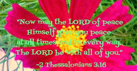 Flowery Blessing Now May The Lord Of Peace Himself Give You Peace At