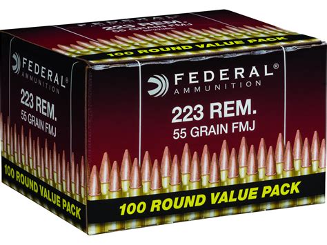 Federal Ammo 223 Remington 55 Grain Full Metal Jacket Box Of 100