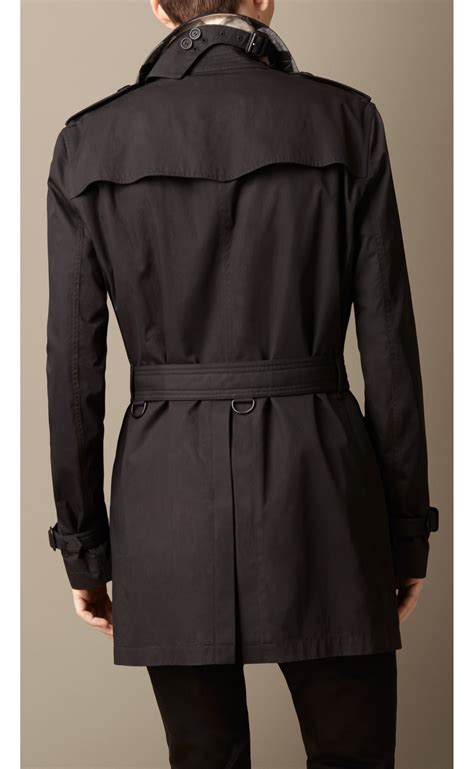 Cotton Twill Trench Coat In Black Men Burberry United Kingdom