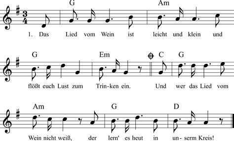 Das Lied Vom Wein Noten Liedtext Midi Akkorde