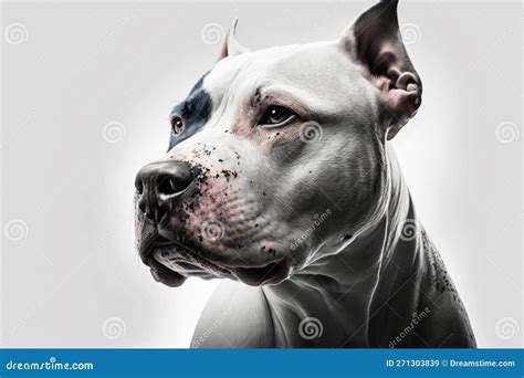 Poderoso Y Leal Retrato De Perro De Pitbull Imagen De Archivo