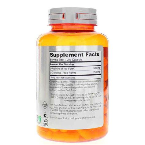 Arginine & Citrulline, NOW Foods