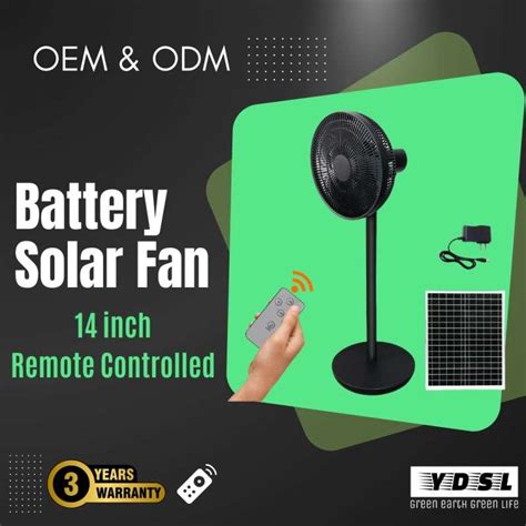 Battery Solar Fan Kit With Remote Ydsl