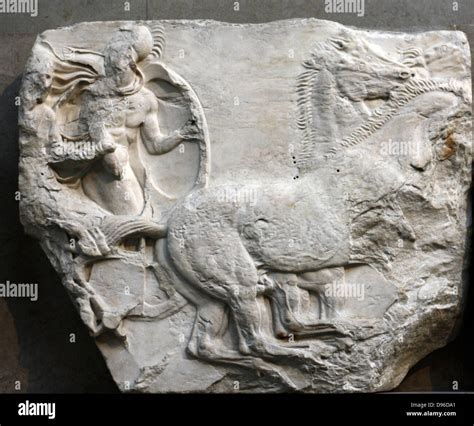 Detail From The Parthenon Frieze Greek Marble Sculpture Made Between