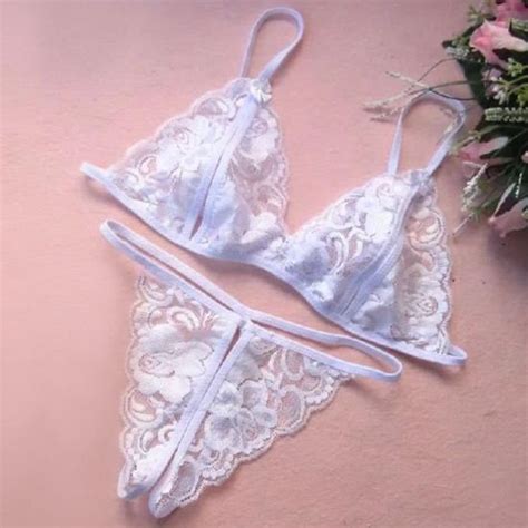 Lingerie Sexy En Dentelle Pour Femmes Soutien Gorge Transparent Entrejambe Costume De Porno