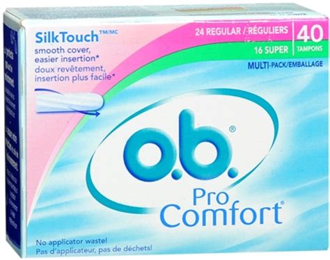 O B Pro Comfort Tampons Multi Pack 40 Each Pack Of 2 Walmart