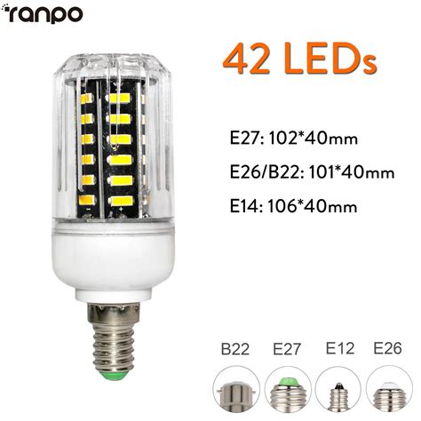 Led Corn Bulb E12 E26 E14 E27 B22 7030 Smd 40w 90w Equivalent Light Lamp Ss217 Ebay