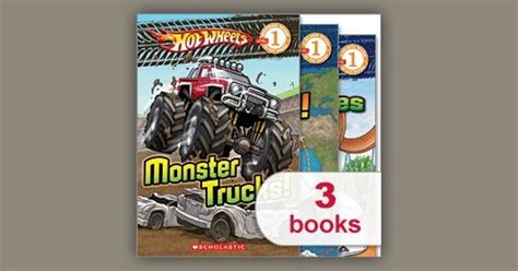 Hot Wheels Reader Pack 3 Books Scholastic Reader Level 1 Monster Trucks Race The World