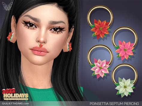 The Sims Resource Poinsettia Septum Nose Piercing