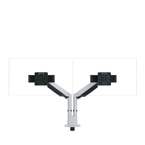 Steelcase Cf Series Intro Dual Monitor Arm With Sliders Pewter