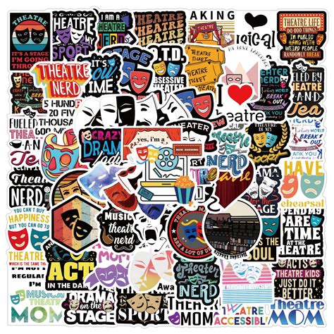 Amazon 63Pcs Theater Stickers Graffiti Aesthetics Waterproof Vinyl