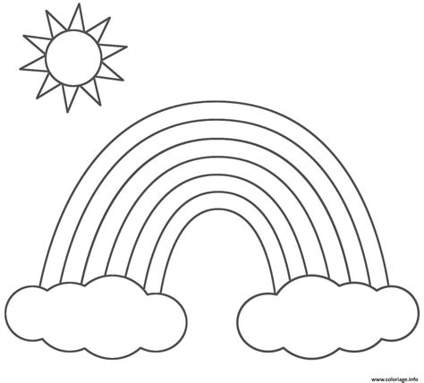 Coloriage Arc En Ciel Nuage Et Soleil Jecolorie