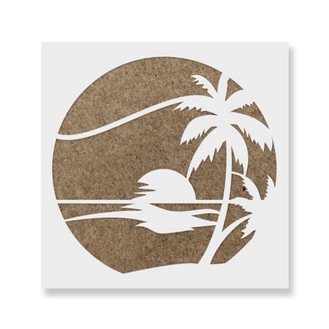 Sunset Palm Tree Stencil