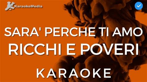 Ricchi E Poveri Sara Perche Ti Amo KARAOKE Italiano