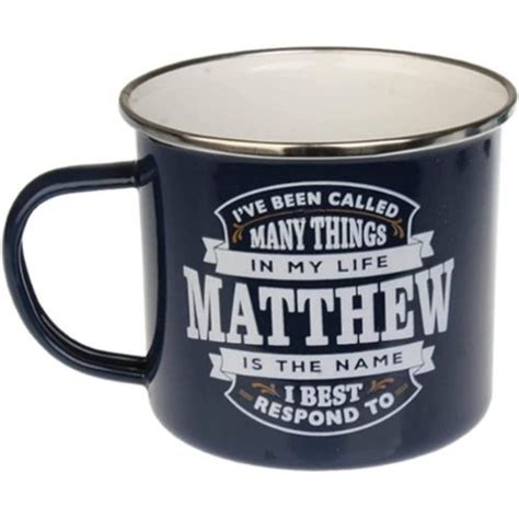 Enamel Personalised Coffee Mugs Matthew Mugs Fabfinds