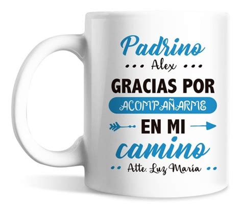 2 Tazas Par Personalizada Nombre Padrino Madrina Regalo Meses Sin