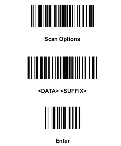 Printable Symbol Barcode Scanner Programming Sheet