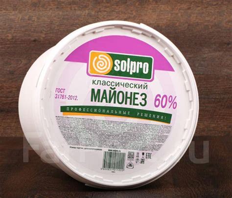 Майонез SolPro 3 литра 60% жирности, в наличии. Цена: 630₽ во Владивостоке
