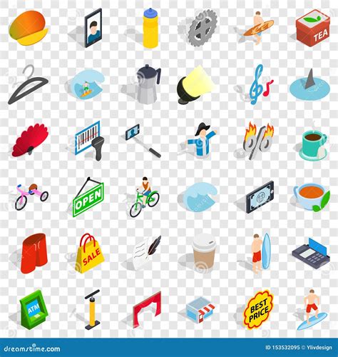 Habit Icons Set Isometric Style Stock Vector Illustration Of Phone