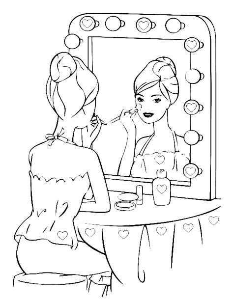 Barbie Makeup Coloring Page Free Printable Coloring Pages