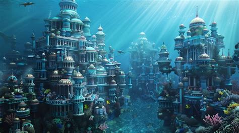 underwater city  beautiful  enchanting illustration