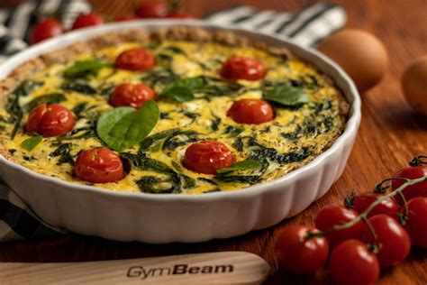 Fitness Rezept Spinat Quiche Pikanter französischer Kuchen GymBeam