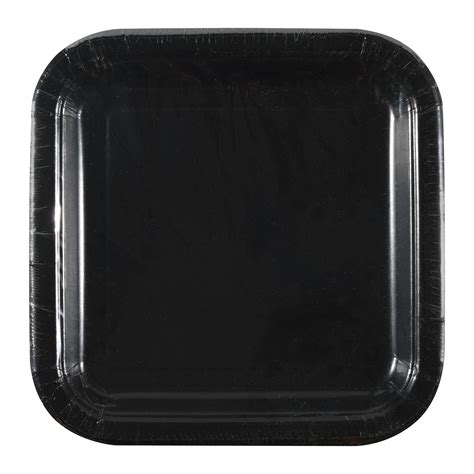 Square Paper Plates 7 In Black 16ct