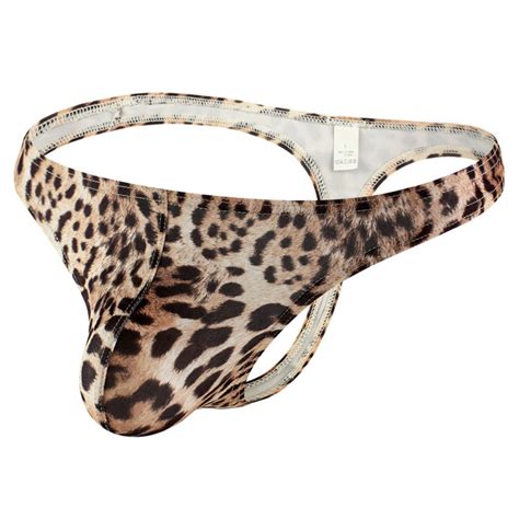 TESOON Men S Leopard Thong Underwear Bikini Low Rise Brief Walmart