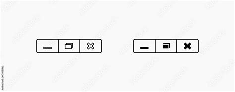 Vetor De Minimize Maximize And Close Button Icon Vector For Web And Ui Linear Black Vector