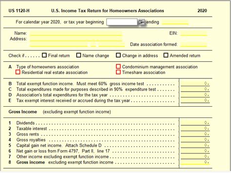 1120 H Income Tax Return For Homeowners Associations Ultimatetax