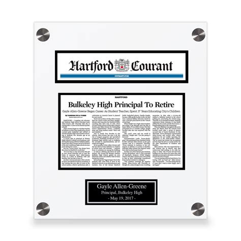 Hartford Courant Custom Article Print Plaques | Shop the Hartford