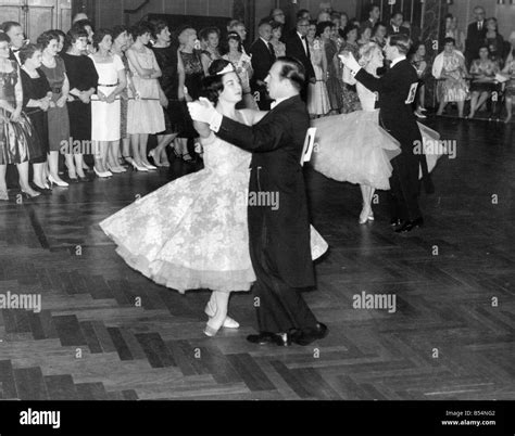 group  ballroom dancing couples   time dance competition stock