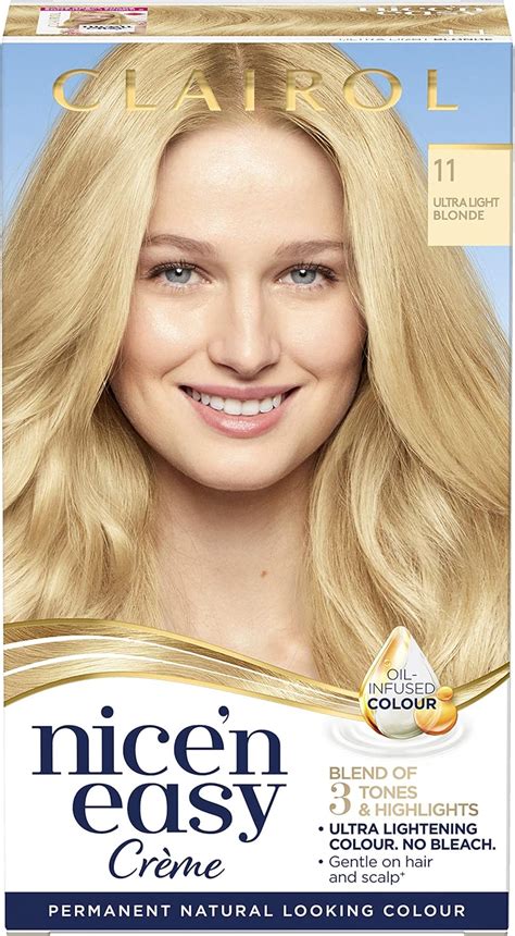 Clairol Nicen Easy Crème Natural Looking Oil Infused Permanent Hair Dye 11 Ultra Light Blonde