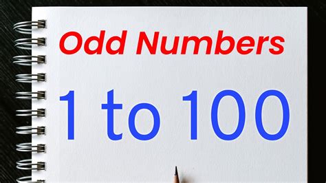 Odd Numbers 1 To 100 1 To 100 Odd Number Youtube